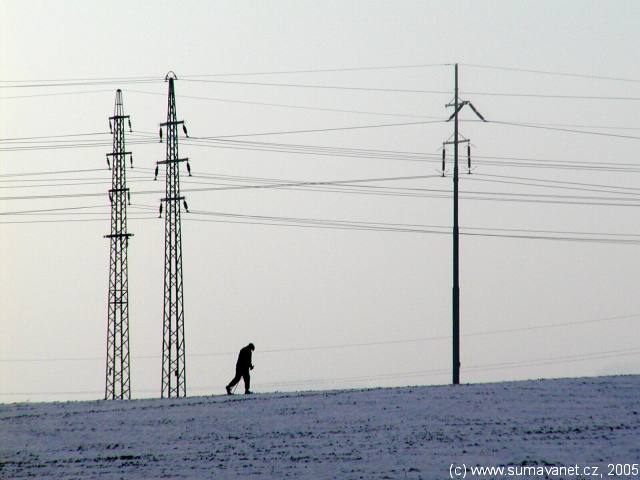 Zima na poli za Domažlickým předměstím, únor 2005

