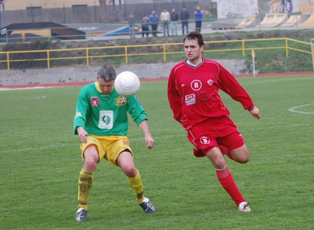 Z vítězného utkání klatovských fotbalistů : divize  mužů  Prachatice - Klatovy  0:1  -hráno  19.4.2008
